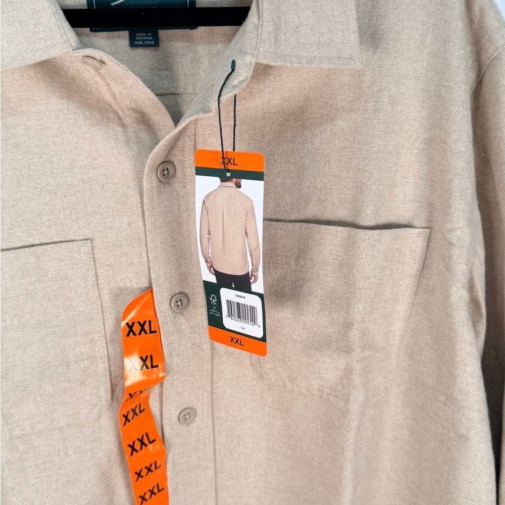 Woolrich Tan Cotton Button Front Overshirt Shirt Jacket Mens XXL NWT - Picture 10 of 10